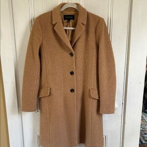 Ann Taylor Camel Single-Breasted Wool-Blend Coat